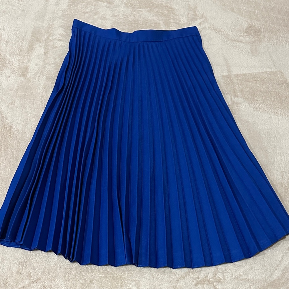 Elegant Blue Pleated Skirt